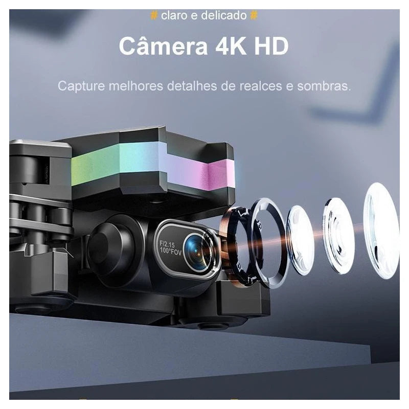 Drone Mini Profissional XT8 Câmera HD 4K WiFi FPV