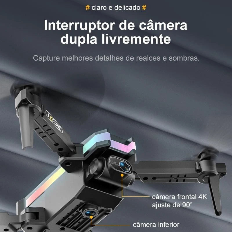 Drone Mini Profissional XT8 Câmera HD 4K WiFi FPV