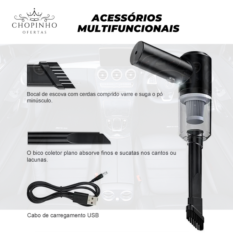 Aspirador de Pó Portátil High Power Mini
