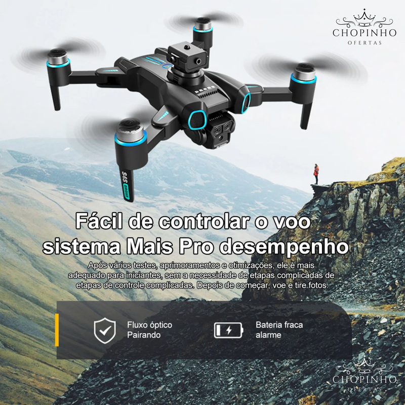 Drone RC S4S 5G WiFi FPV Dupla Câmera 6K HD - Laser Obstacle